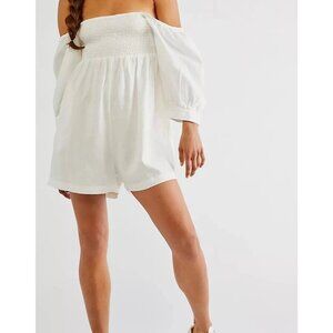 Free People Jen's Pirate Booty Gwendolyn Playsuit Size Large Cream White